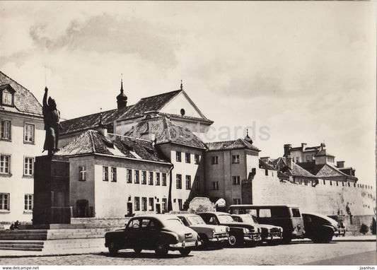 Warszawa - Warsaw - Old Town with the embankments and the Jan Kilinski monument - old cars - Poland - unused - JH Postcards