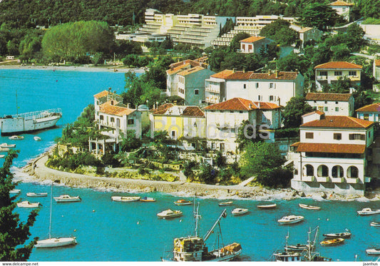 Rabac view - boat - 1987 - Yugoslavia - Croatia - used - JH Postcards