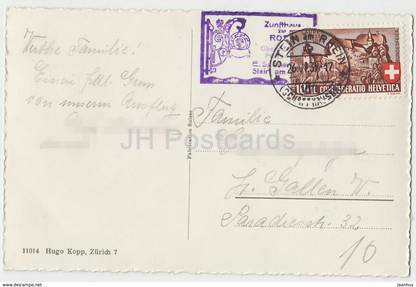 Stein a Rhein mit Rathaus - old car - 11014 - Switzerland - 1939 - used