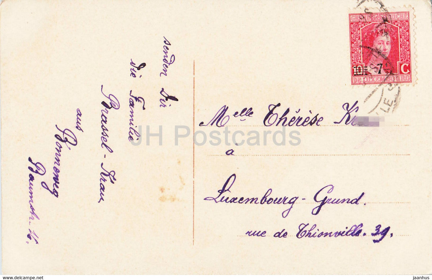 New Year Greeting Card - Die besten Gluckwunsche zum neuen Jahre - old postcard - Luxembourg - used