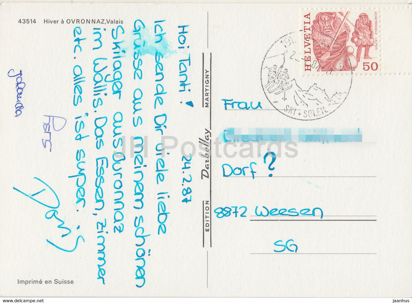Ovronnaz - téléski - multiview - 1609 - 1987 - Suisse - occasion
