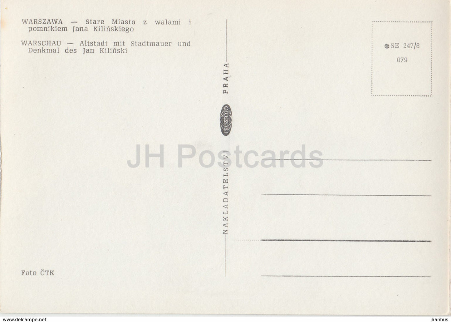 Warszawa - Warschau - Altstadt mit den Deichen und dem Jan-Kilinski-Denkmal - alte Autos - Polen - unbenutzt