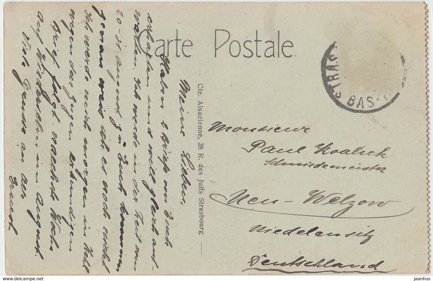 Strasbourg - La Gare Centrale - Railway Station - old postcard - France - used