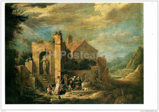 painting by David Teniers the Younger - Temptation of St. Anthony , 1650s - Flemish art - unused - JH Postcards