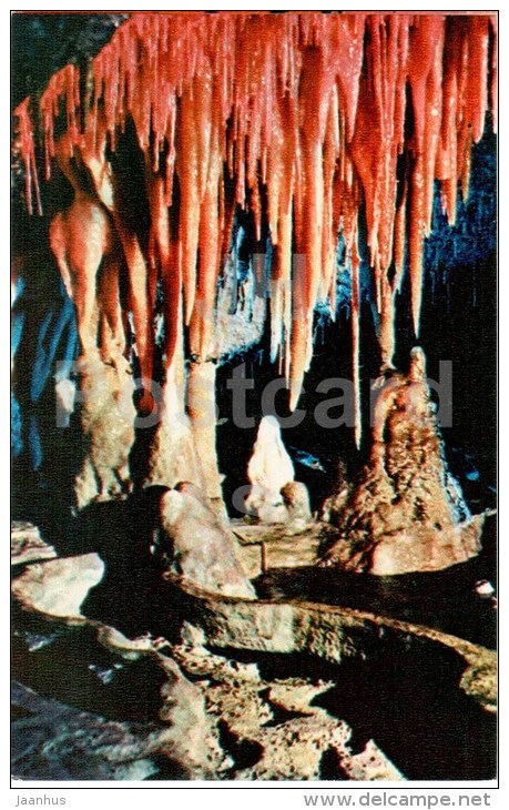 helictite patterns - New Athos Cave - Novyi Afon - Abkhazia - 1978 - Georgia USSR - unused - JH Postcards