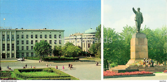 Brest - Lenin square - monument to Lenin - 1985 - Belarus USSR - unused - JH Postcards