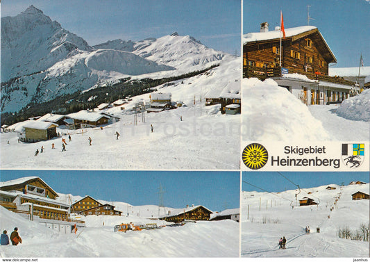 Skigebiet Heinzenberg - Obertschappina - Obergmeind - Piz Beverin - ski resort - multiview - Switzerland - used - JH Postcards