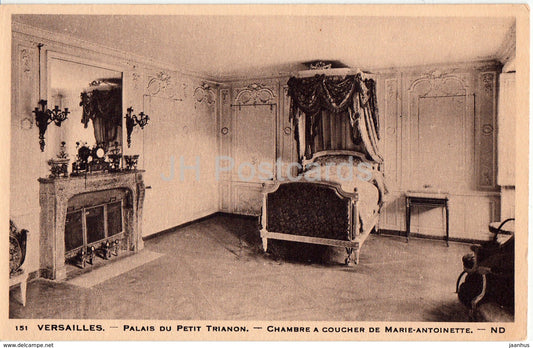 Versailles - Palais du Petit Trianon - Chambre a coucher - castle - 151 - old postcard - France - unused - JH Postcards