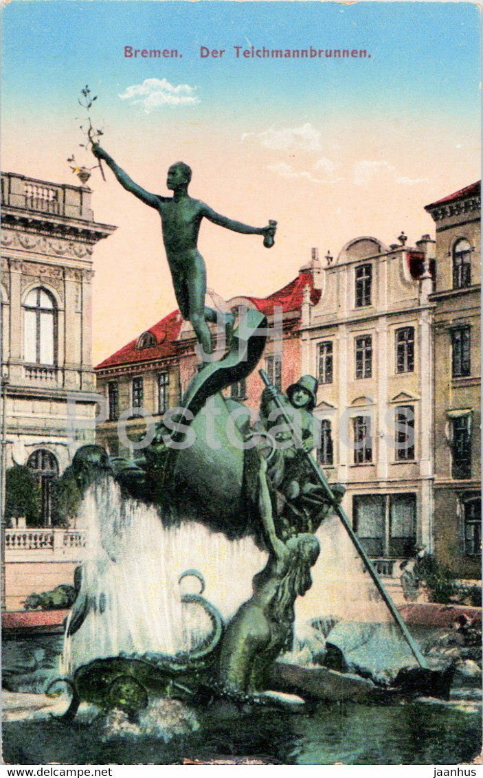Bremen - Der Teichmannbrunnen - 297 - old postcard - Germany - unused - JH Postcards