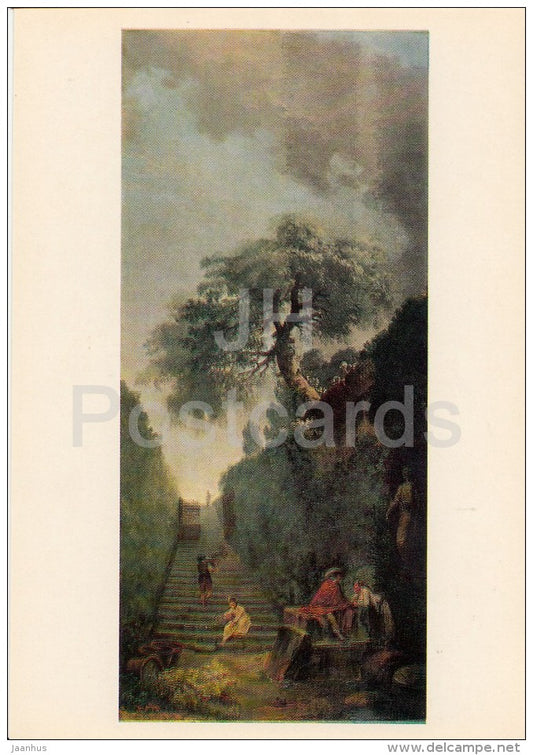 painting by Hubert Robert - the Green Wall - French art - 1981 - Russia USSR - unused - JH Postcards