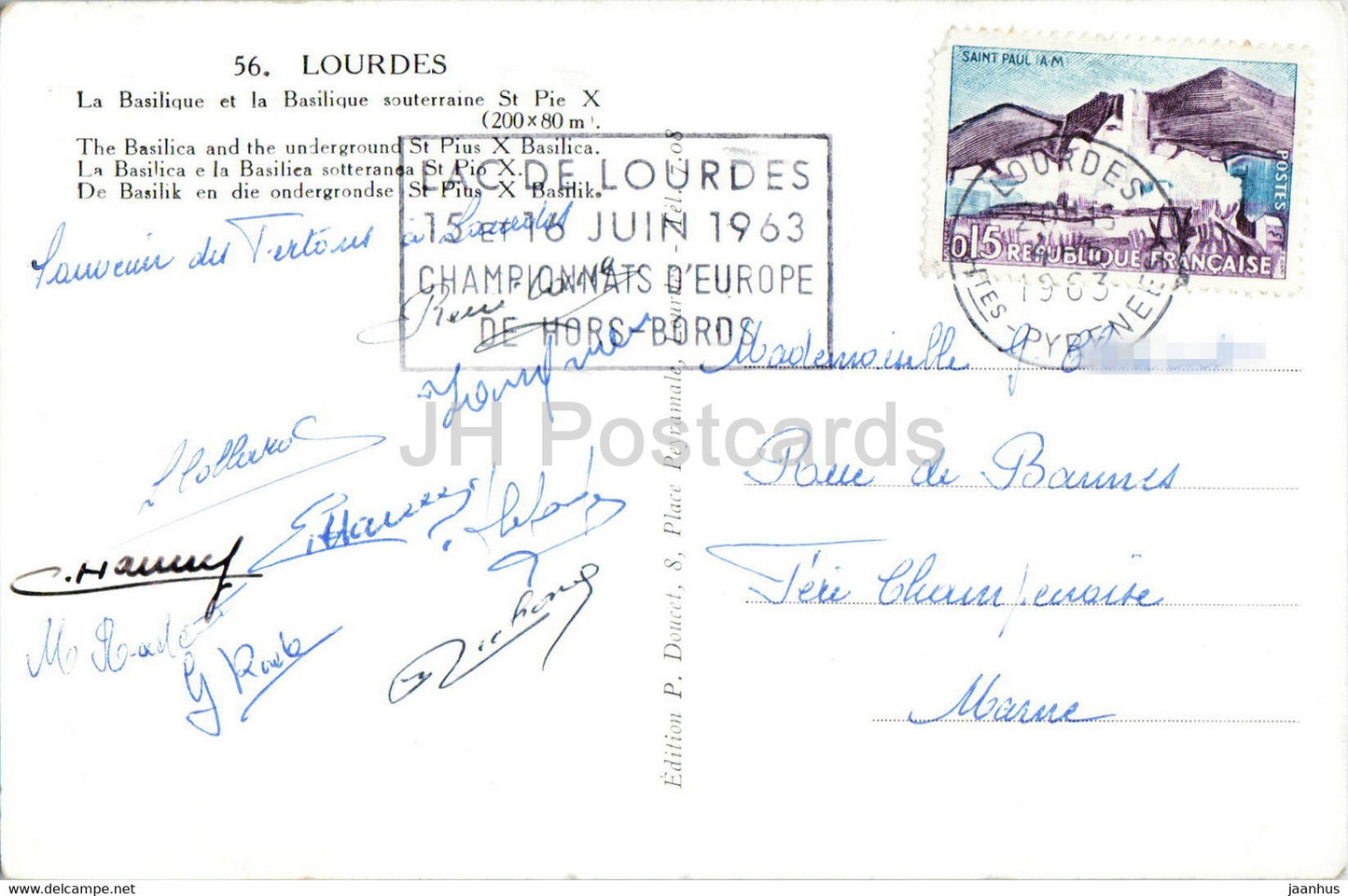 Lourdes - La Basilique et la Basilique souterraine St Pie X - 56 - 1963 - France - occasion