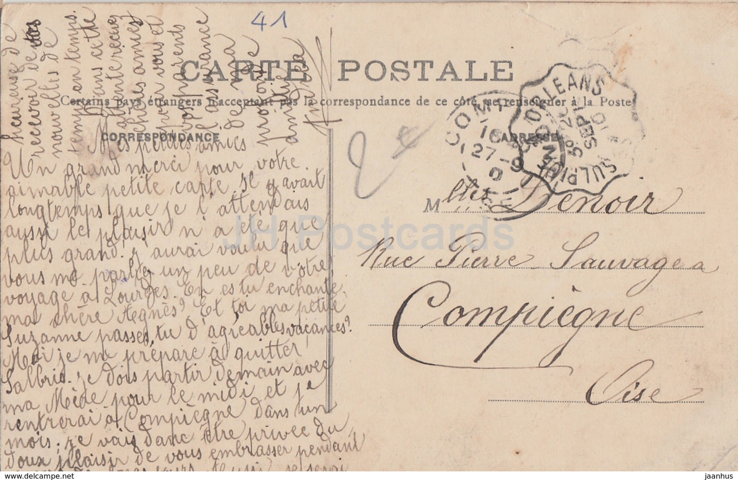 Salbris - Chateau de Rivaulde - castle - old postcard - 1910 - France - used