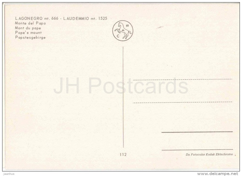 Monte del Papa - Laudemmio mt. 1525 - Lagonegro mt. 666 - Potenza - Basilicata - 112 - Italia - Italy - unused - JH Postcards