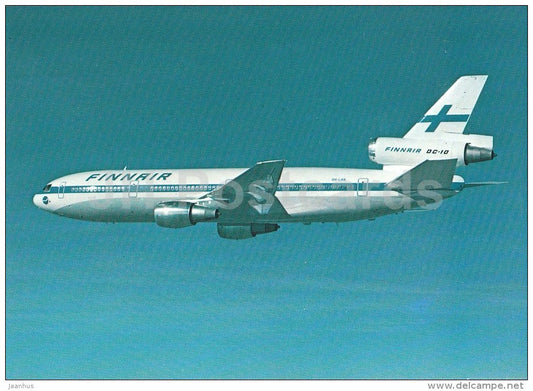 DC-10 - passenger airplane - Finnair - 1977 - Finland - unused - JH Postcards