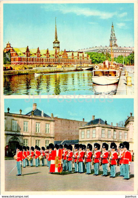 Copenhagen - Kobenhavn - The Stock Exchange and Christiansborg Castle - The Royal Guard - Denmark - unused - JH Postcards