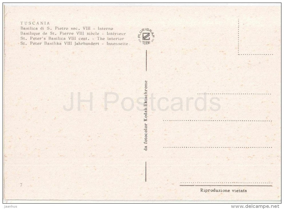 Basilica di S. Pietro , interno - St. Peter`s Basilica - Tuscania - Viterbo - Lazio - 7 - Italia - Italy - unused - JH Postcards