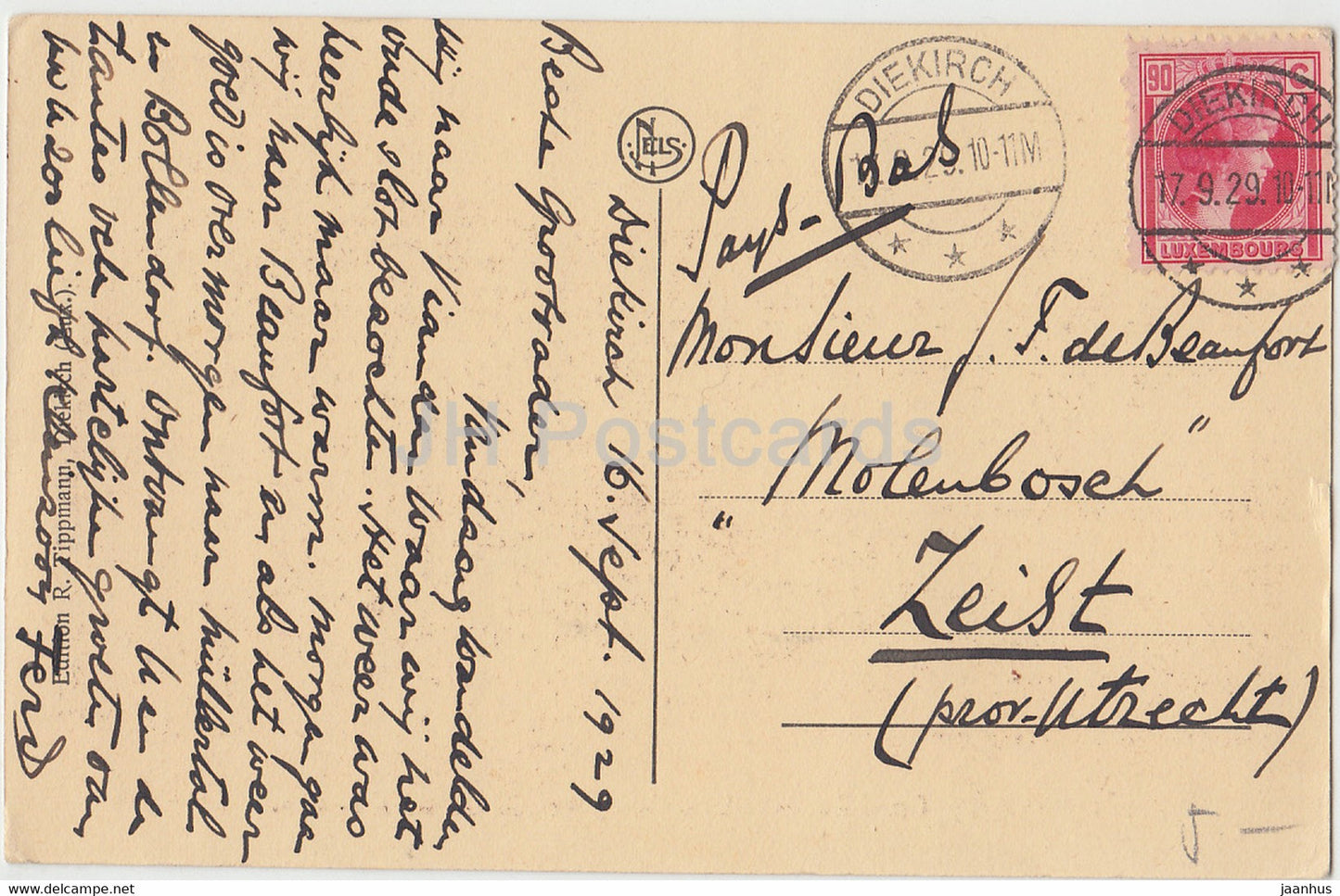 Großherzogtum Luxemburg - Chateau Granducal de Colmar Berg - Schloss - alte Postkarte - 1929 - Luxemburg - gebraucht