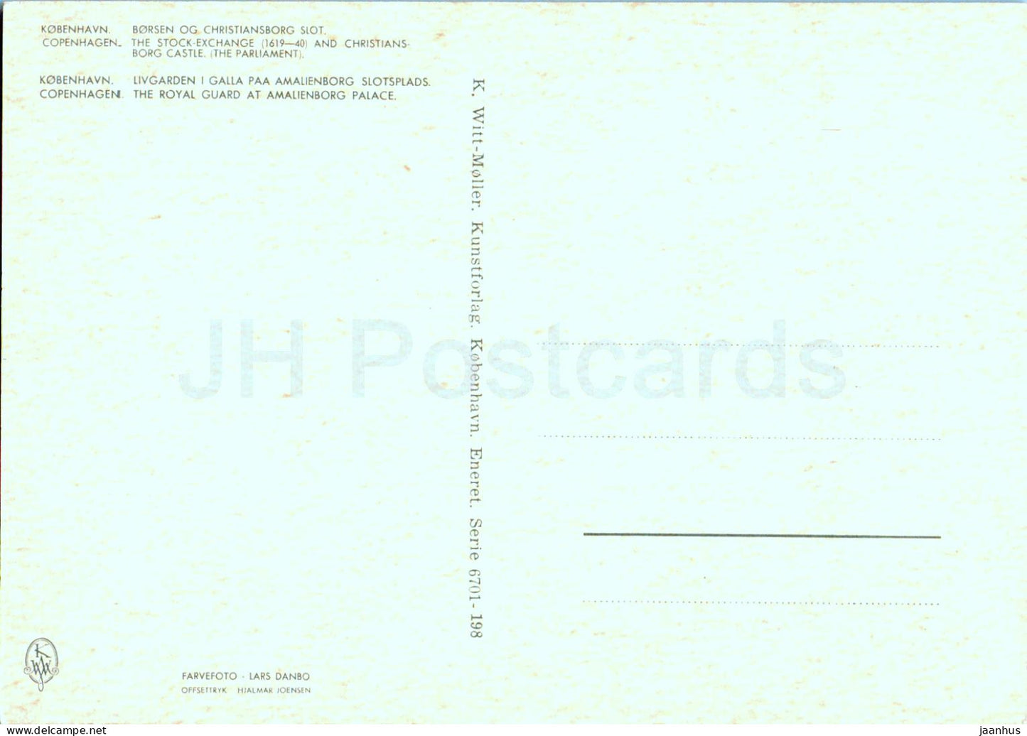 Copenhagen - Kobenhavn - The Stock Exchange and Christiansborg Castle - The Royal Guard - Denmark - unused