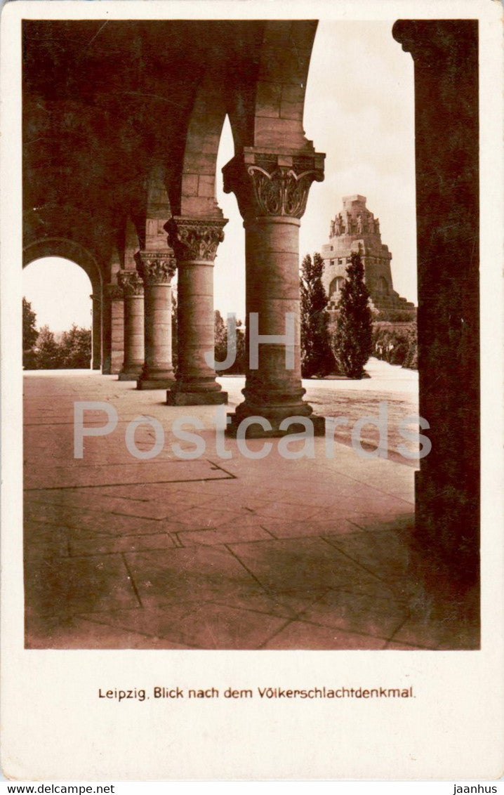 Leipzig - Blick nach dem Volkerschlachtdenkmal - monument - old postcard - Germany - unused - JH Postcards
