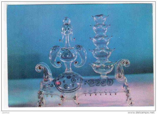 Decorative sculpture "Rich Bride" by I. Marshumova - Glass items - 1973 - Russia USSR - unused - JH Postcards