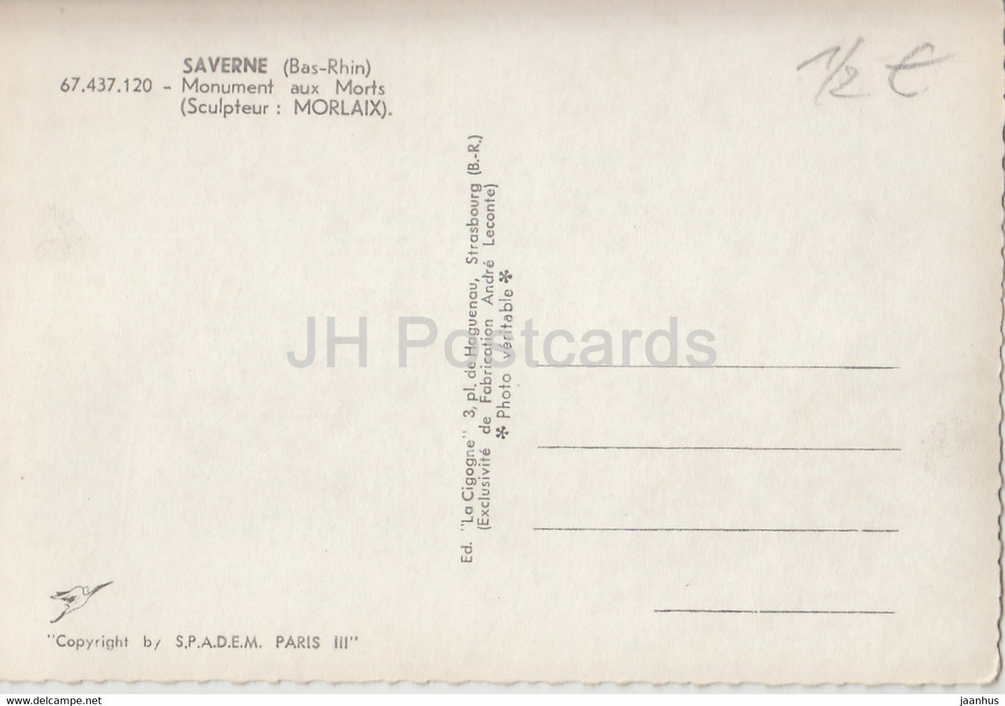 Saverne - Bas Rhin - Monument aux Morts - Frankreich - unbenutzt
