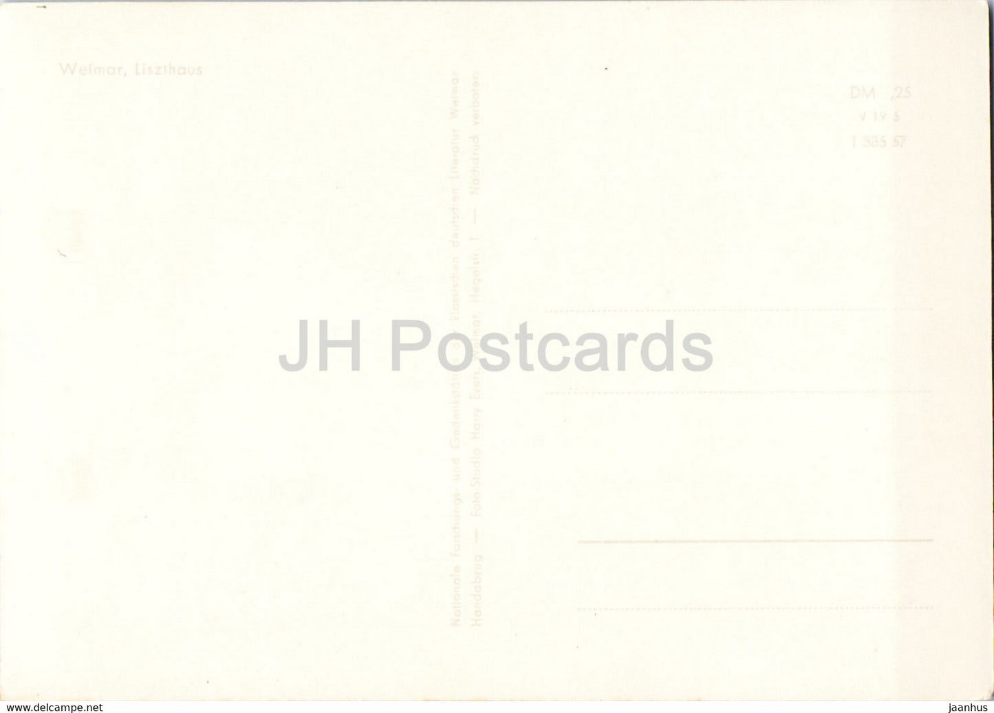 Weimar - Liszthaus - old postcard - Germany DDR - unused