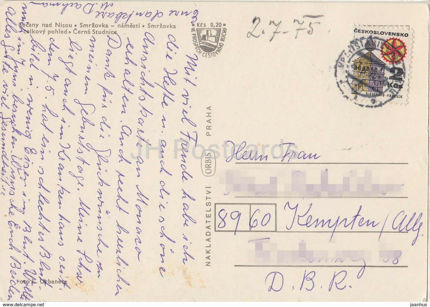 Jizerske Hory - Lucany nad Nisou - Smrzovka - Cerna Studnice - Multiview - Tschechoslowakei - Tschechische Republik - 1975 - gebraucht