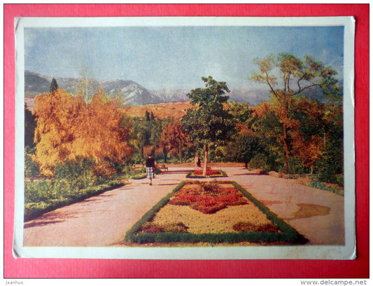 Autumn in Yalta - park - Crimea - Krym - 1961 - Ukraine USSR - unused - JH Postcards