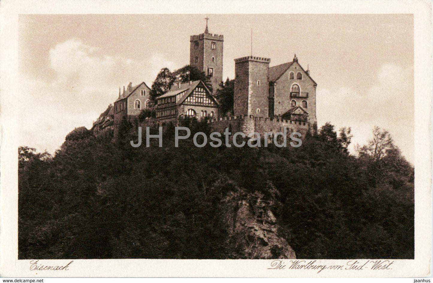 Eisenach - Die Wartburg von Sud West - old postcard - Germany - unused - JH Postcards