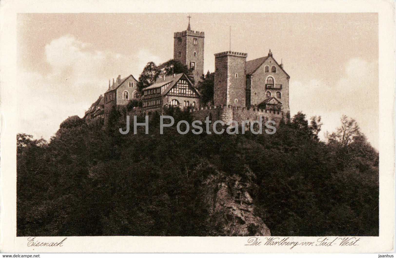 Eisenach - Die Wartburg von Sud West - old postcard - Germany - unused - JH Postcards