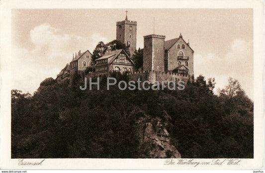Eisenach - Die Wartburg von Sud West - old postcard - Germany - unused - JH Postcards