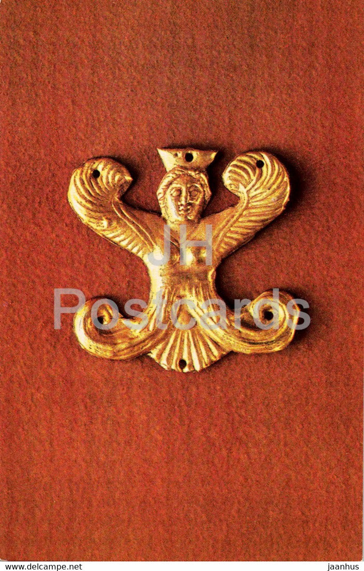 Pendant - Winged Goddess - Simferopol - Goldwork of 6th-2nd centuries BC - Ancient Art - 1979 - Russia USSR - unused - JH Postcards