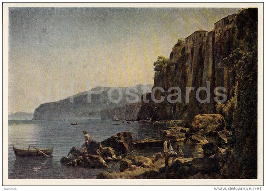painting by S. Shchedrin - View of Sorrento near Napoli - sea - Russian art - 1966 - Russia USSR - unused - JH Postcards