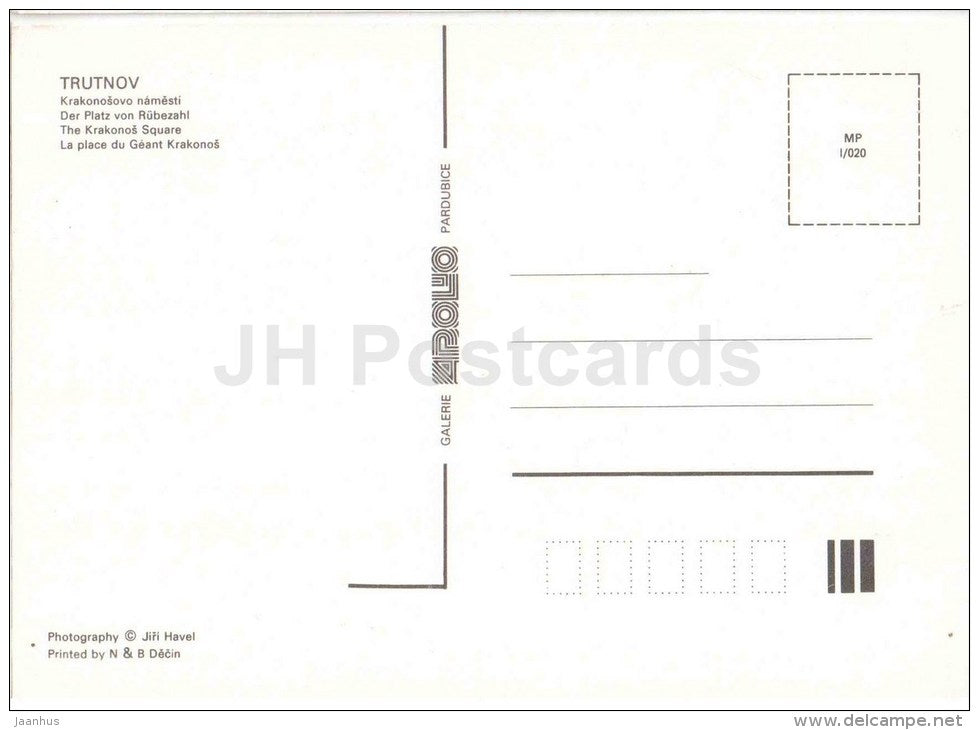 Trutnov - The Krakonos Square - Czech Republic - unused - JH Postcards