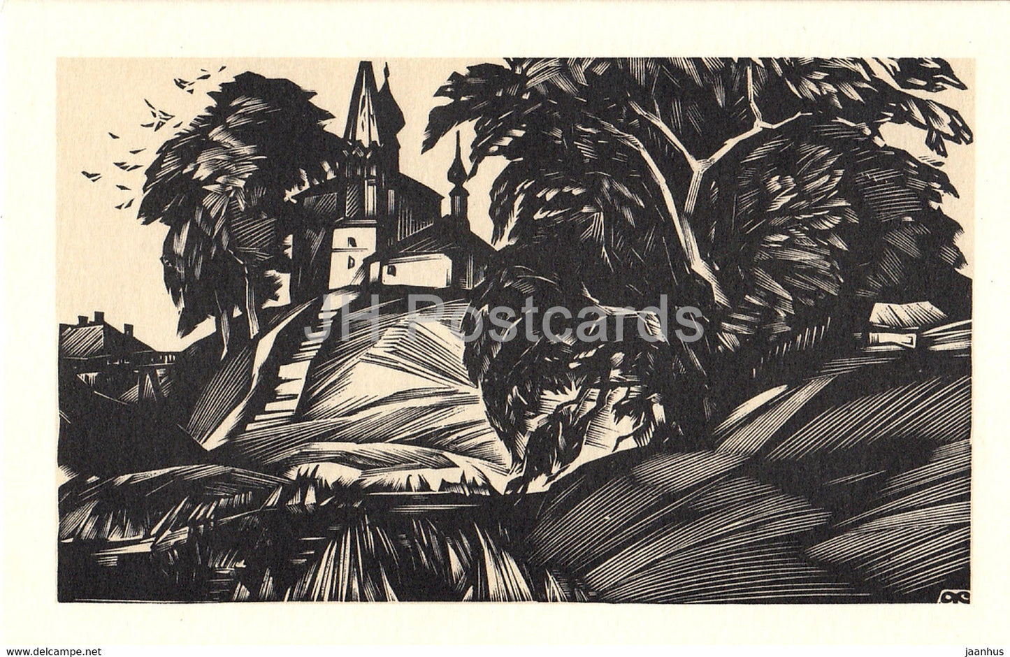 Suzdal - Kamenka river - illustration by A. Kalashnikov - 1969 - Russia USSR - unused - JH Postcards