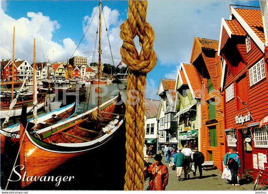 Stavanger - Harbour - boat - T2032 - Norway - used - JH Postcards
