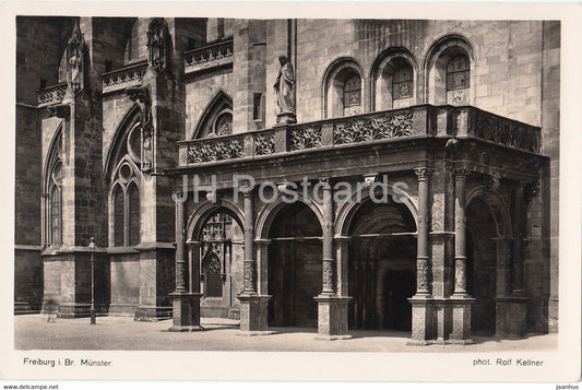 Freiburg i B - Munster - cathedral - old postcard - Germany - unused - JH Postcards