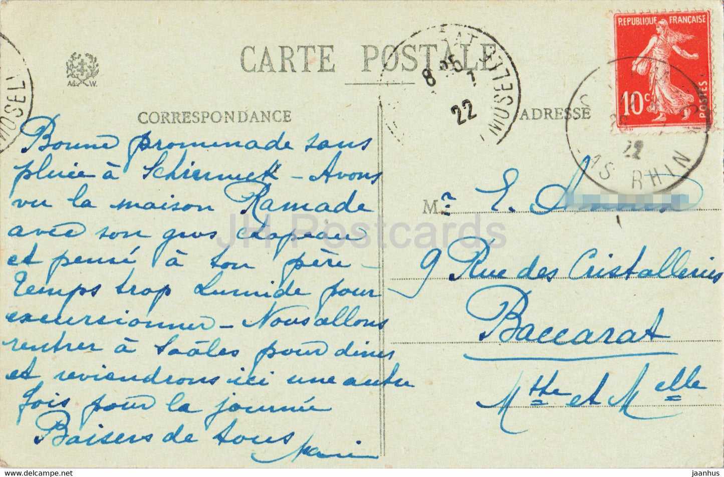 Schirmeck - Vue Generale - 12968 - old postcard - 1922 - France - used