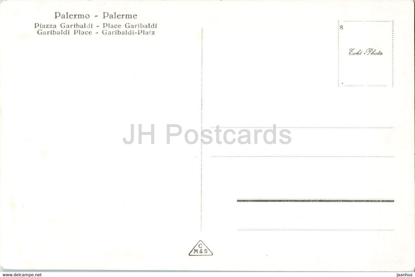 Palermo - Piazza Garibaldi - Place Garibaldi - 1234 - old postcard - Italy - unused