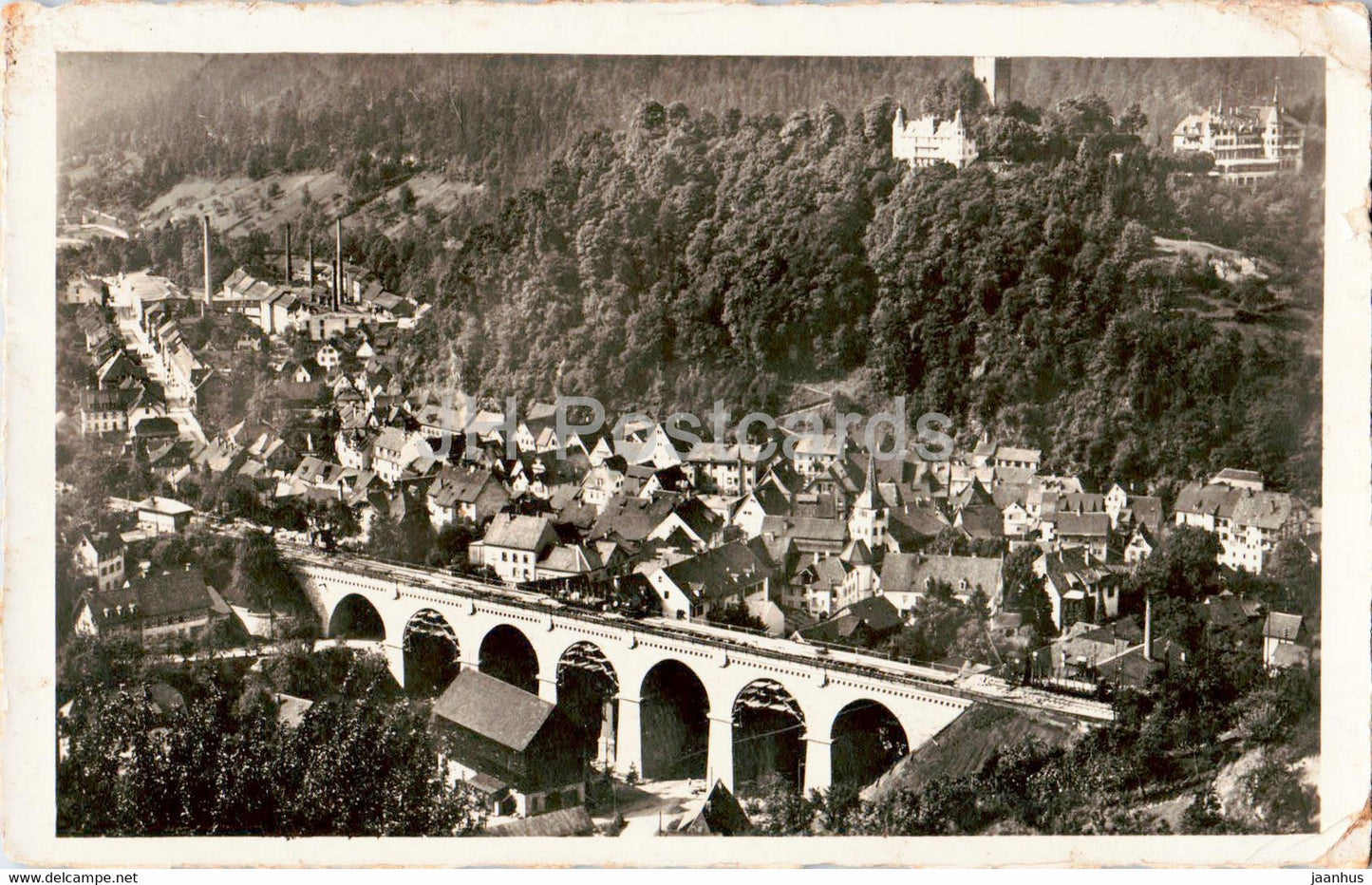 Luftkurort Hornberg mit Viadukt - old postcard - 1938 - Germany - used - JH Postcards