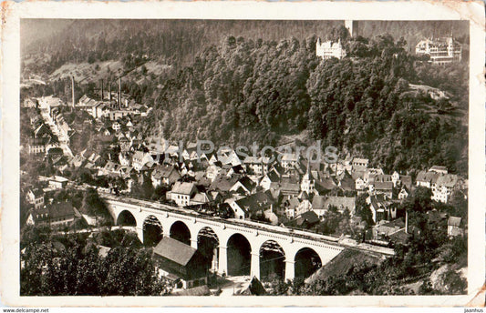 Luftkurort Hornberg mit Viadukt - old postcard - 1938 - Germany - used - JH Postcards