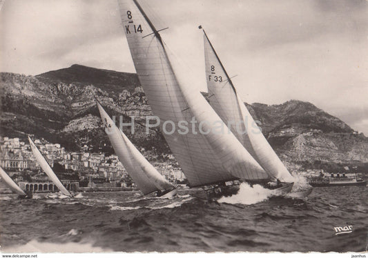 Regates - Regatta - sailing boat - old postcard - 1952 - Monaco - used - JH Postcards