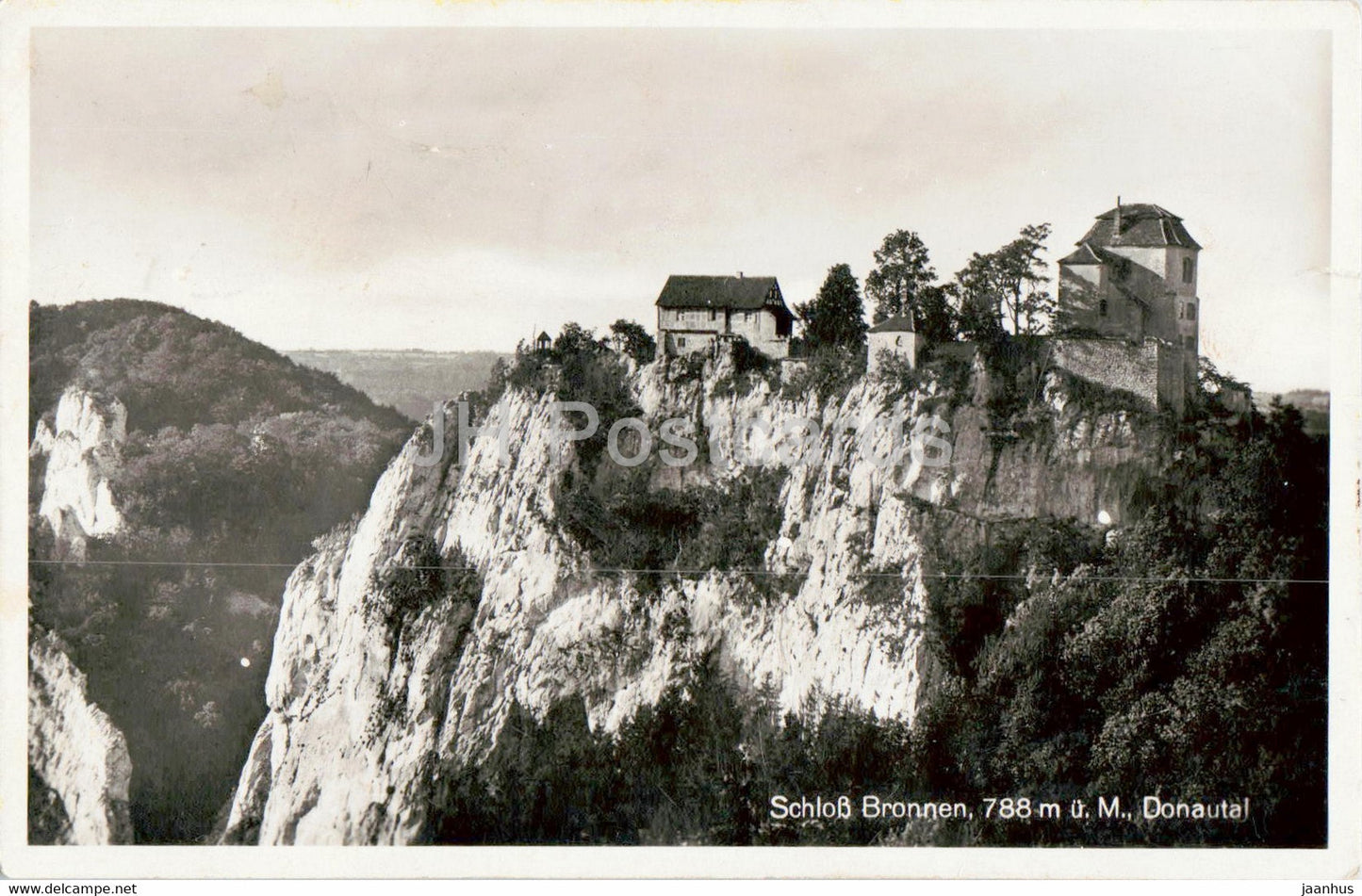 Schloss Bronnen 788 m - Donautal - castle - old postcard - Germany - used - JH Postcards