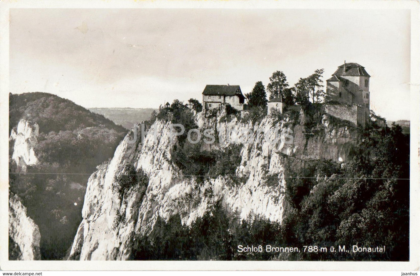 Schloss Bronnen 788 m - Donautal - castle - old postcard - Germany - used - JH Postcards