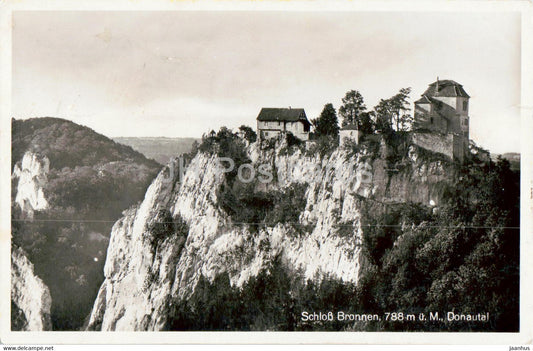 Schloss Bronnen 788 m - Donautal - castle - old postcard - Germany - used - JH Postcards