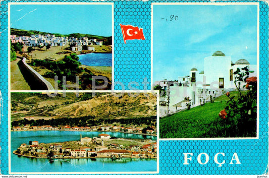 Foca - Two views of the vacation village and general view - 35-86 - 1980 - Turkey - used - JH Postcards