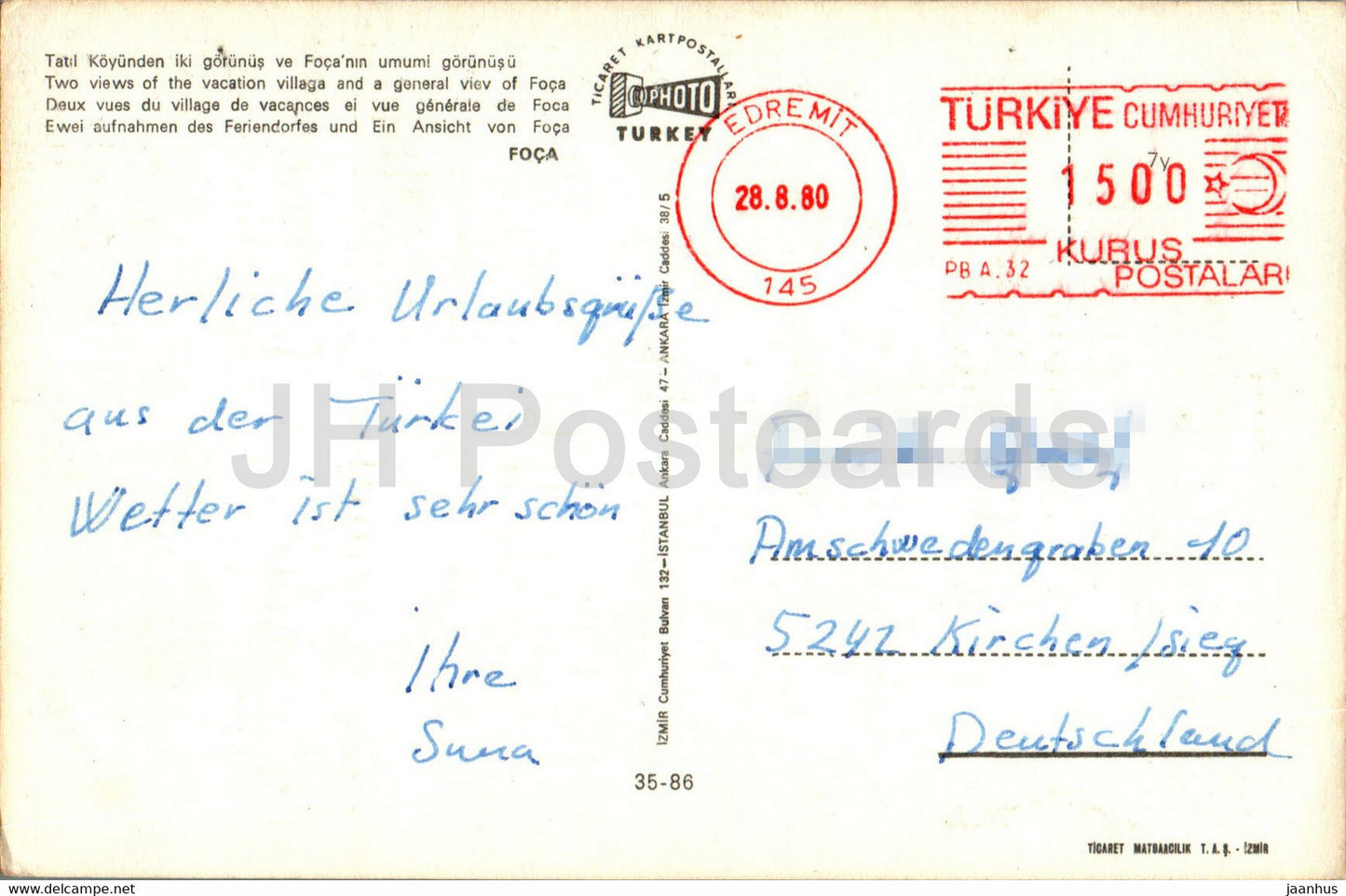 Foca - Two views of the vacation village and general view - 35-86 - 1980 - Turkey - used