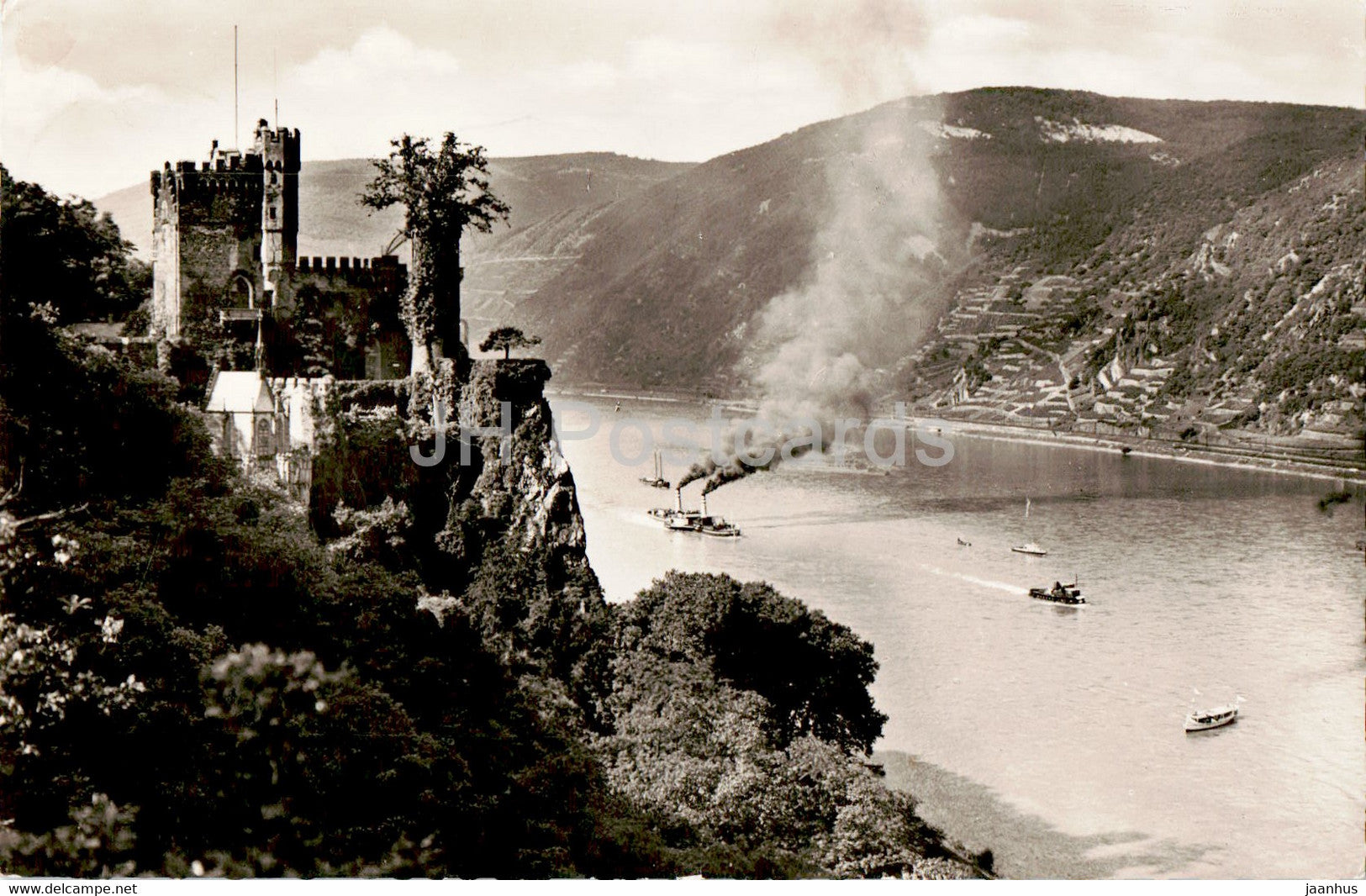 Burg Rheinstein - castle - 1961 - Germany - used - JH Postcards