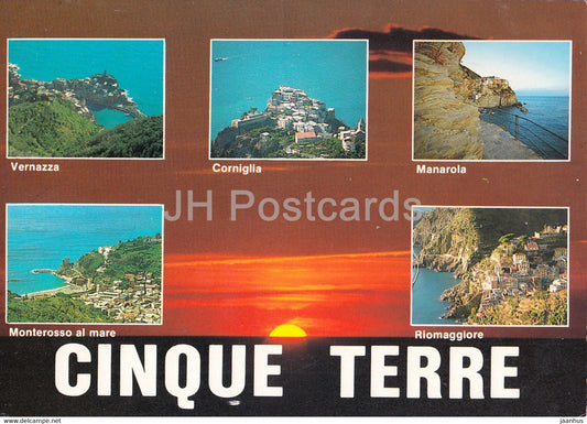 Cinque Terre - Vernazza - Corniglia - Manarola - Riomaggiore - multiview - 2000 - Italy - Italia - used - JH Postcards
