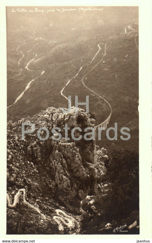 La Vallee du Loup - prise du Gourdon - old postcard - France - unused - JH Postcards
